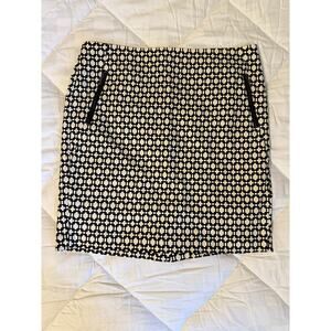 Kenar Cotton Skirt Black & White Size 6 Excellent Condition